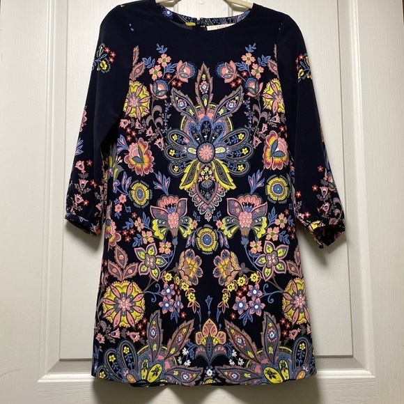 Loft Sz Xsmall Petite Floral Long Sleeve Dress - Picture 1 of 7